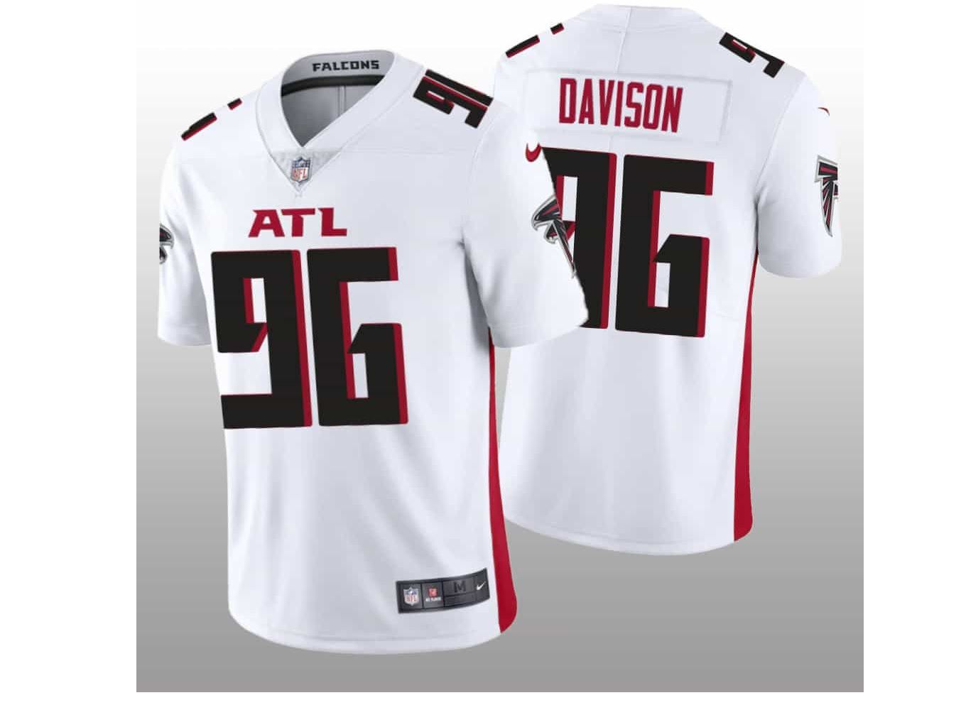 Men Atlanta Falcons #96 Tyeler Davison Nike White Game NFL Jersey